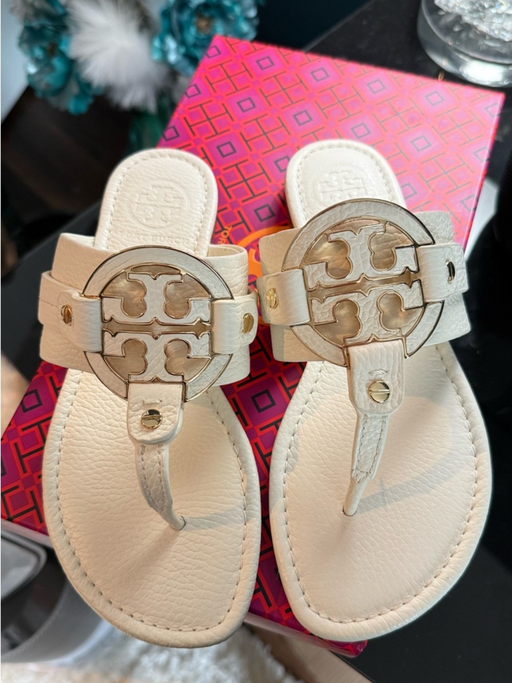 Tory Burch Bleach Logo Miller Thong Sandals